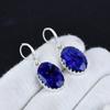 Blue Sapphire Gemstone 925 Sterling Silver Earring, Boho Silver Jewelry Dangle Earrings, Gifts For BIrthday Gifts For Her