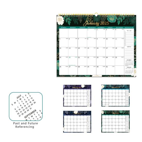 Настенный календарь 2025 года, ежемесячный ежедневник, 12-месячный органайзер для расписания, настенное украшение для домашнего офиса