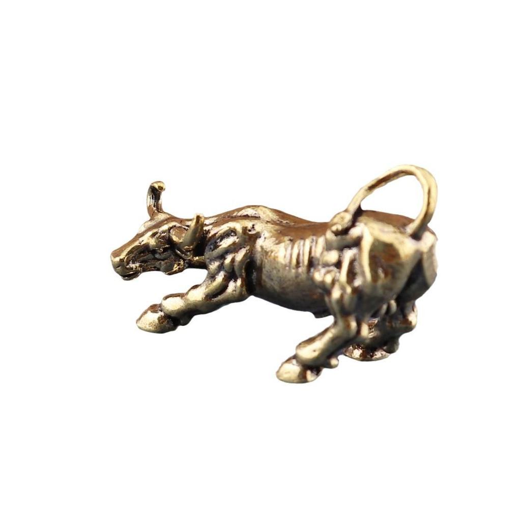Декорация Бык с Уолл-стрит из чистой латуни - Маленькие чайные питомцы для дома и настольные поделки.