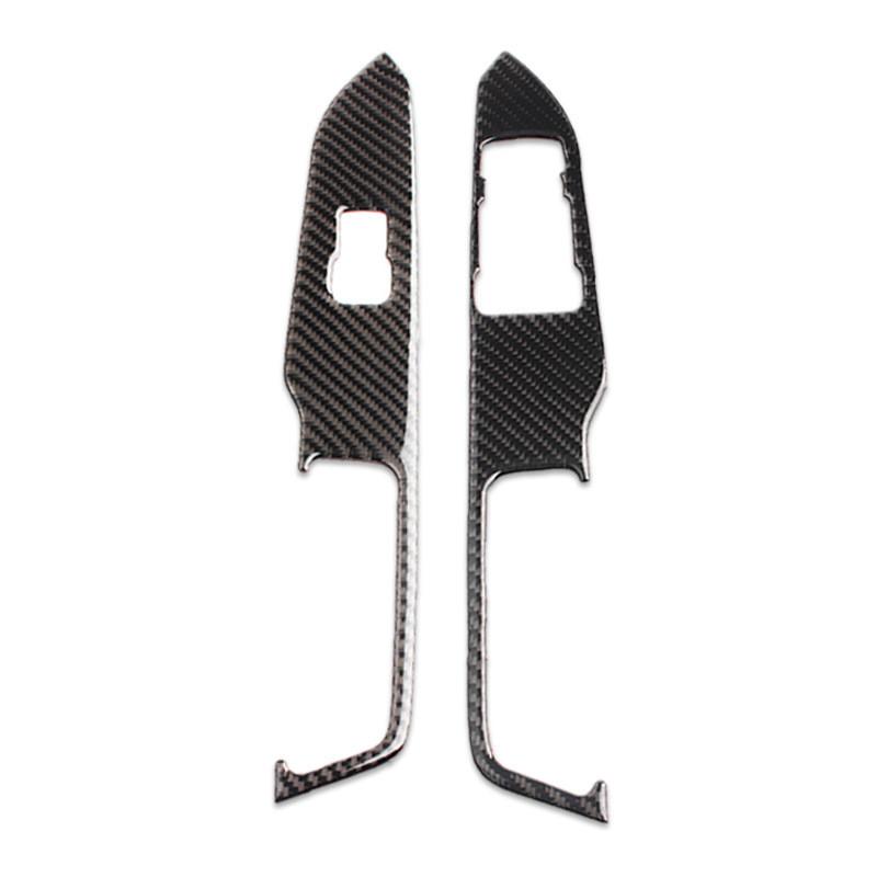 Углеродное волокно, панель управления окном автомобиля, декоративная рамка, крышка для Ford Mustang 2015 2016 2017 2018, Стайлинг автомобиля