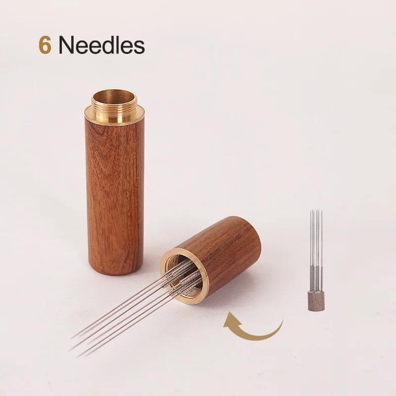 Espresso Coffee Stirrer Coffee Powder Stirrer Needle Distributor Coffee Stirring Tool Wood Handle Barista Hand Distribution Tool