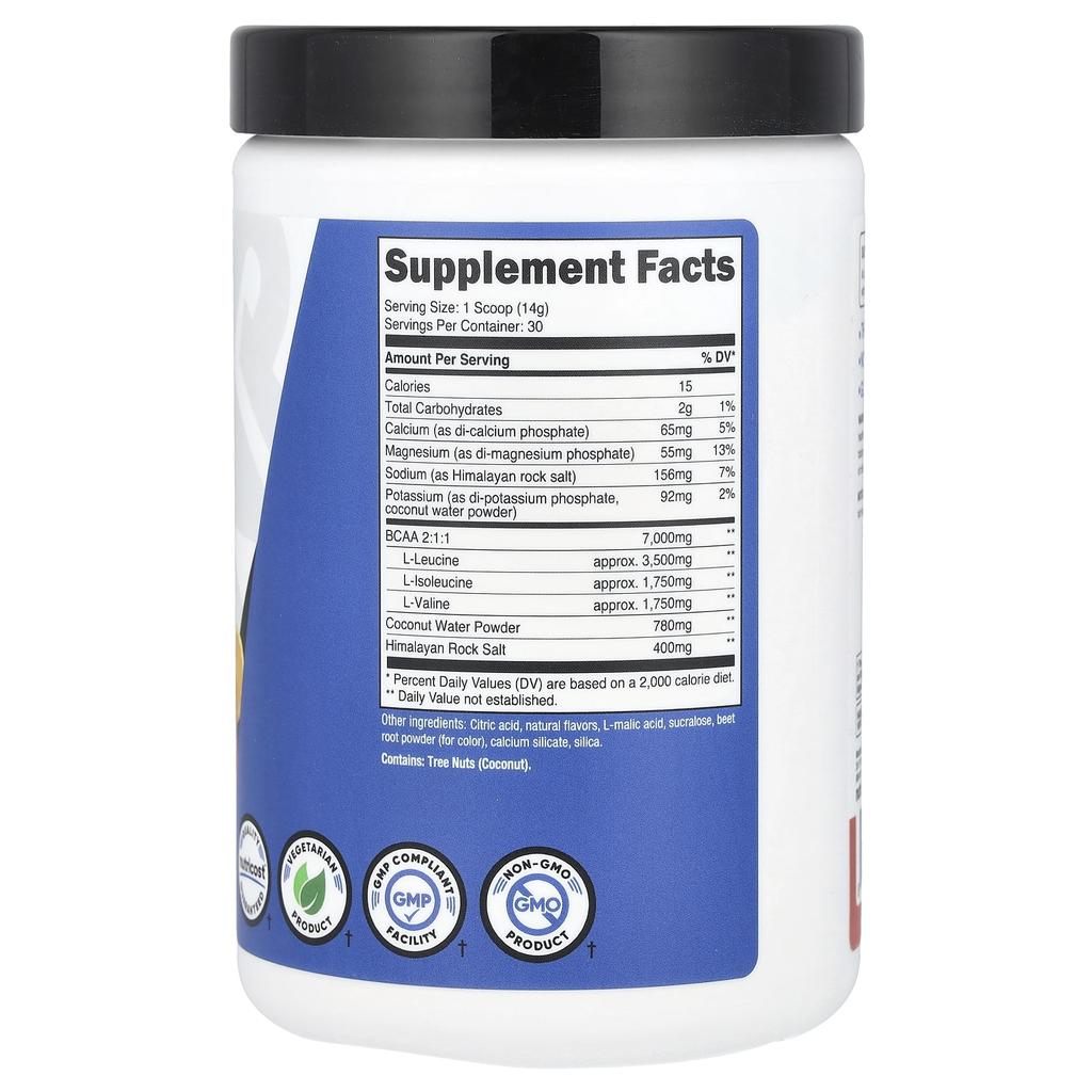 Nutricost, Athletic Performance, BCAA+, Raspberry Lemonade, 15.4 oz (432 g)