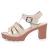 Fashion Women's Platform T-strap Sandals New Summer Shoes Retro Fashion Open Toe Heeled Sandals Outdoor Casual Office Sandals