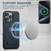 SUTENI G2 For iPhone 15 Pro Case Compatible with MagSafe Litchi Texture Kickstand Leather Back Cover
