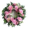 Розовый европейский розовый цветок имитация подвески для двери стены украшения дома принадлежности весенний венок