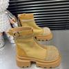 Fashion Outdoors Women's Ankle Boots Side Zipper 2024 High Quality Rhinestone Decoration Square Heel Fashion Boots Zapatos Para Mujeres