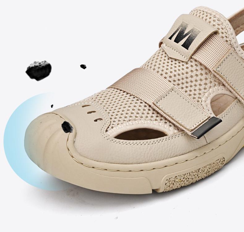 Модные летние новые мужские модные универсальные полые дышащие кожаные повседневные пляжные сандалии размер 46