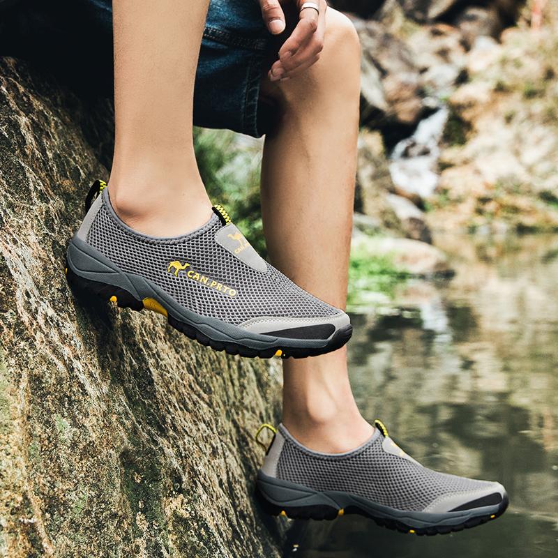 Мужская повседневная обувь, модная летняя обувь, сетчатая уличная дышащая обувь без шнуровки на плоской подошве, мужские кроссовки, удобные водные лоферы, Zapatillas