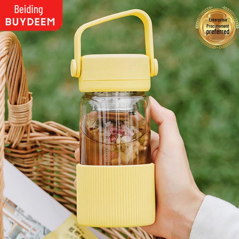 Портативная стеклянная бутылка для воды с ситечком для чая Buydeem