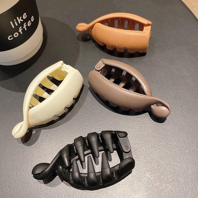 Матовые высокие зажимы для хвоста, сплошной цвет, зажим «банан», женские аксессуары для прически, модные заколки для хвоста, когти, заколки для волос