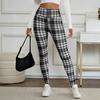 Женские брюки Леггинсы высокой эластичности Клетчатый принт Утолщенная бархатная подкладка Теплые зимние низы Подчеркивают изгибы тела Одежда для йоги и спорта