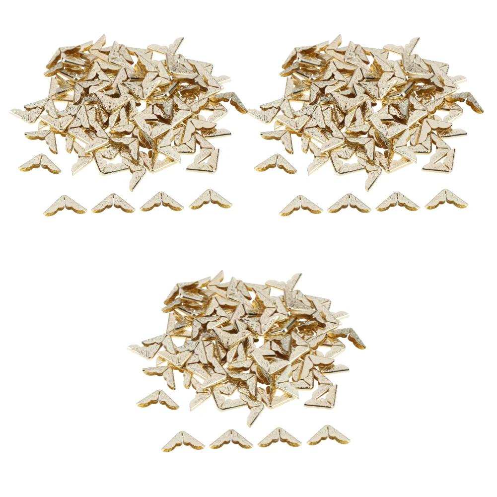 100-300 шт. металлический уголок для защиты книг, винтажный блокнот, меню, фотоальбом, уголок для защиты, золотистый, серебряный, бронзовый декор