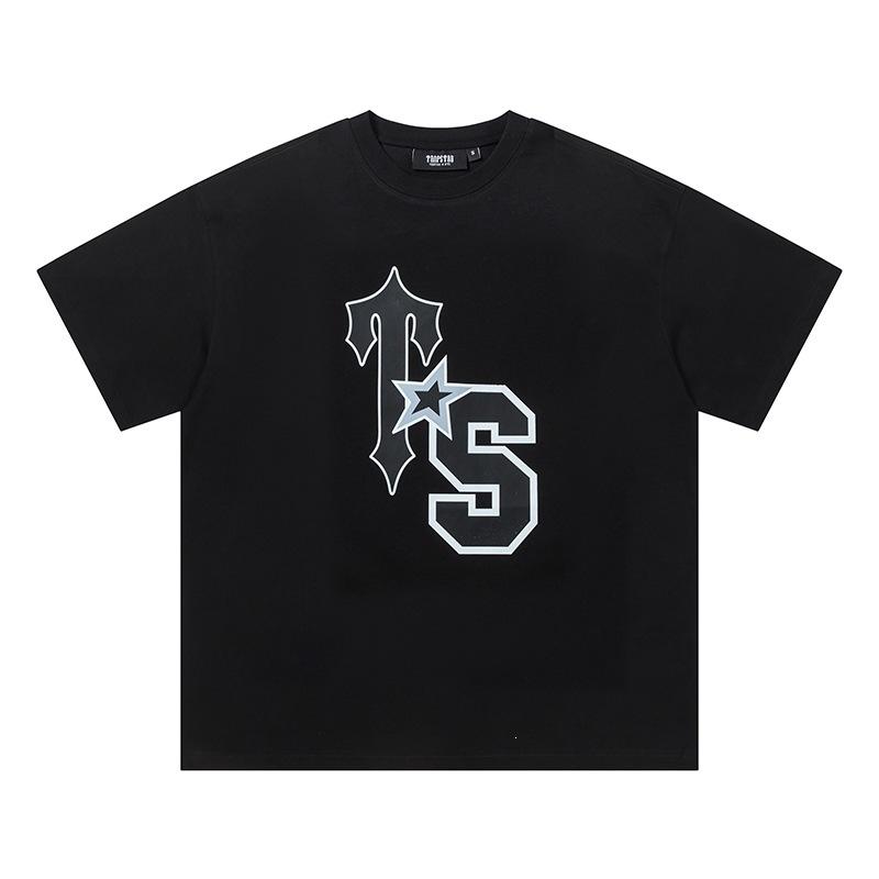 Cross-border new graffiti letter printing European and American street trendy brands loose and versatile casual men's and women's short-sleeved round