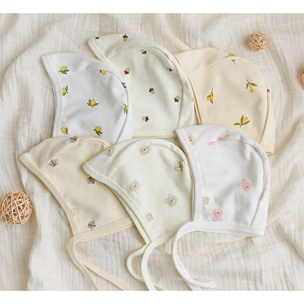 Комплект из 2-х чепчиков Baby&I, БЕСПЛАТНО (16 х 11 см), белый, кремовый, Популярная детская одежда в Корее