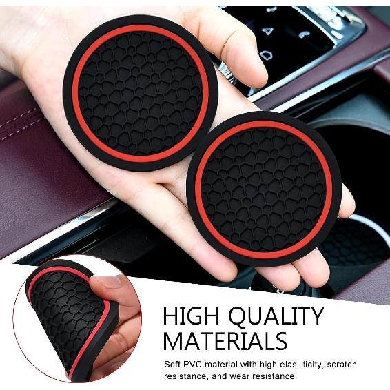 4PCS Car Cup Coasters, 2.75 Inch Cup Holder Coaster, Non-Slip Insert Auto Drink Holder, Cars Interior Accessories, Universal for Vehicles, SUVs, RVs