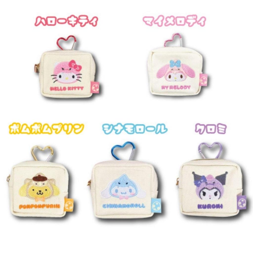 Hatakeyamashoji Sanrio Куроми Костюм Динозавра Мини-кошелек с карабином Пушистая аппликация Кошелек для монет Брелок