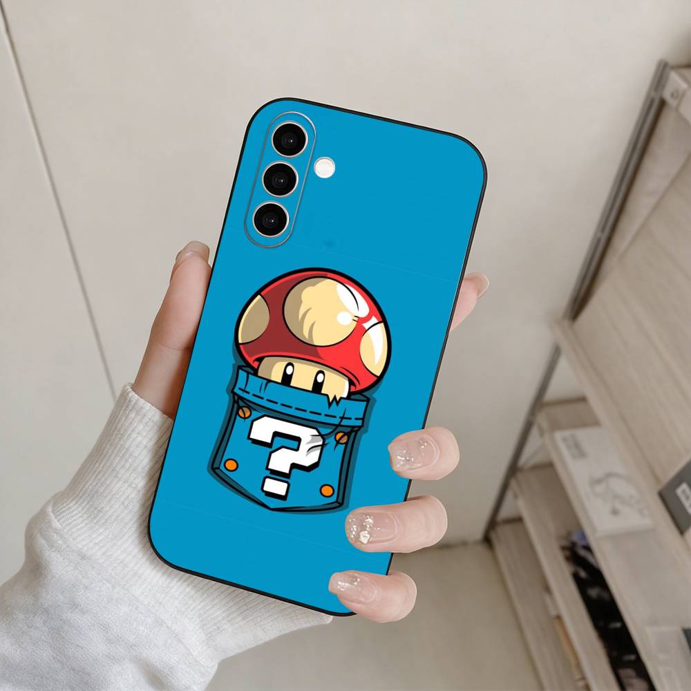 cartoon Super M-MarioS Bros Phone Case For Samsung Galaxy A73,A72,A71,A70,A53,A52,A51,Others Soft Black Cover
