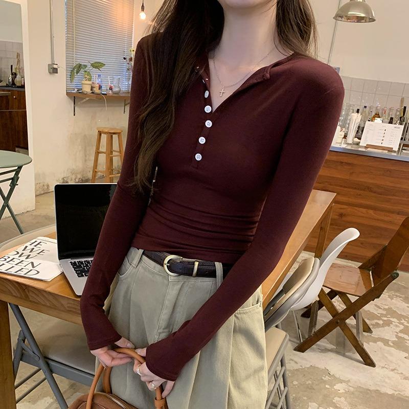 Прилегающая к телу и тонкая рубашка на пуговицах с длинным рукавом, женская внутренняя базовая рубашка, темпераментный сладко-острый стиль, топ