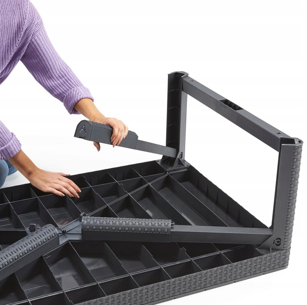 Stolik Stół Ogrodowy Na Taras Balkon Kawowy Regulowany 2W1 KETER 