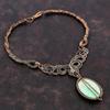 Ожерелье из варисцита, медная проволока, обернутая драгоценным камнем, ожерелье из лунного камня, медные украшения, ожерелье ручной работы, ювелирное изделие из проволочной обмотки, подарок для жены