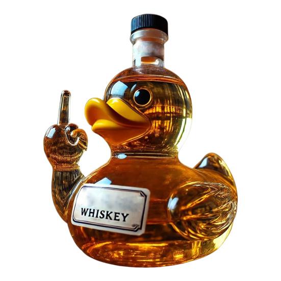 Middle Finger Duck Bottle Funny Whiskey Bottle Duck-shaped Alcohol Bottle Funny Duck Decanter for Bar Office Home Prank Gift