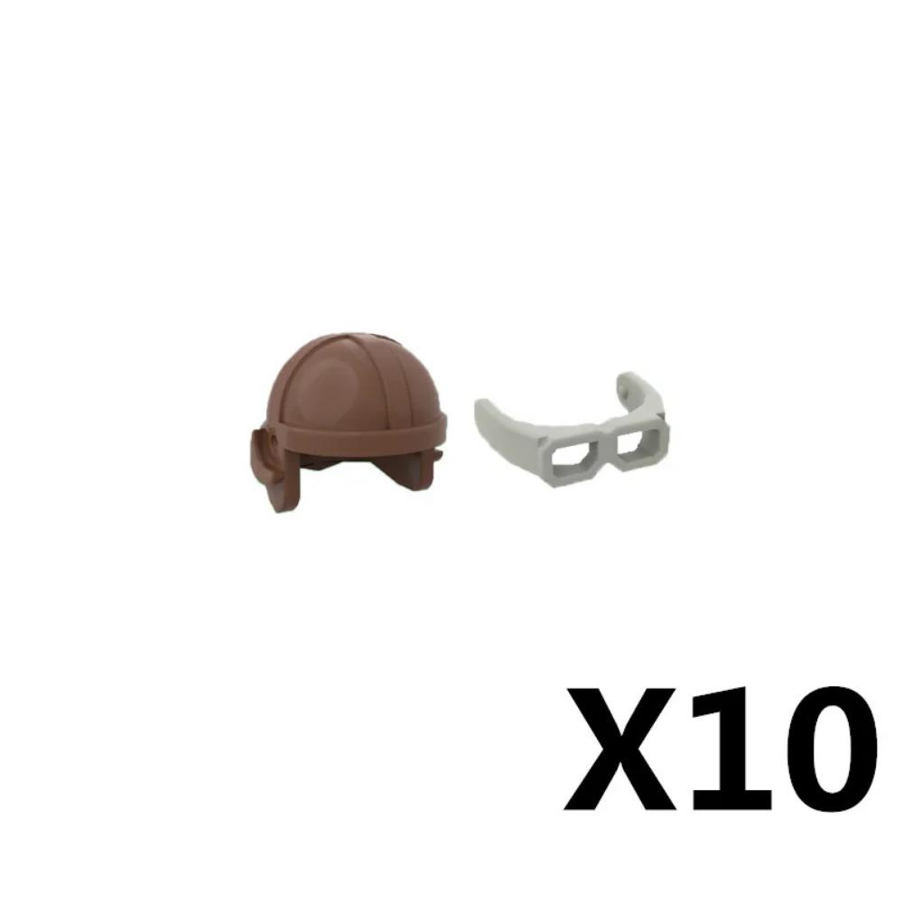 MOC Medieval Soldier Building Blocks King Beard Military Helmet Scarf Goggles Belt Cowboy Hat Duck Cap Mini Toys Brick Gift K042