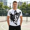 Men's Crew Neck 3D Print T-Shirt, Cute Corgi Dog Graphic Casual Short Sleeve Tee