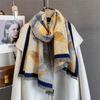 Design Floral Printed Cashmere Scarf Women Winter Pashmina Shawls And Wraps Thick Warm Bufanda Stoles Blanket Luxury