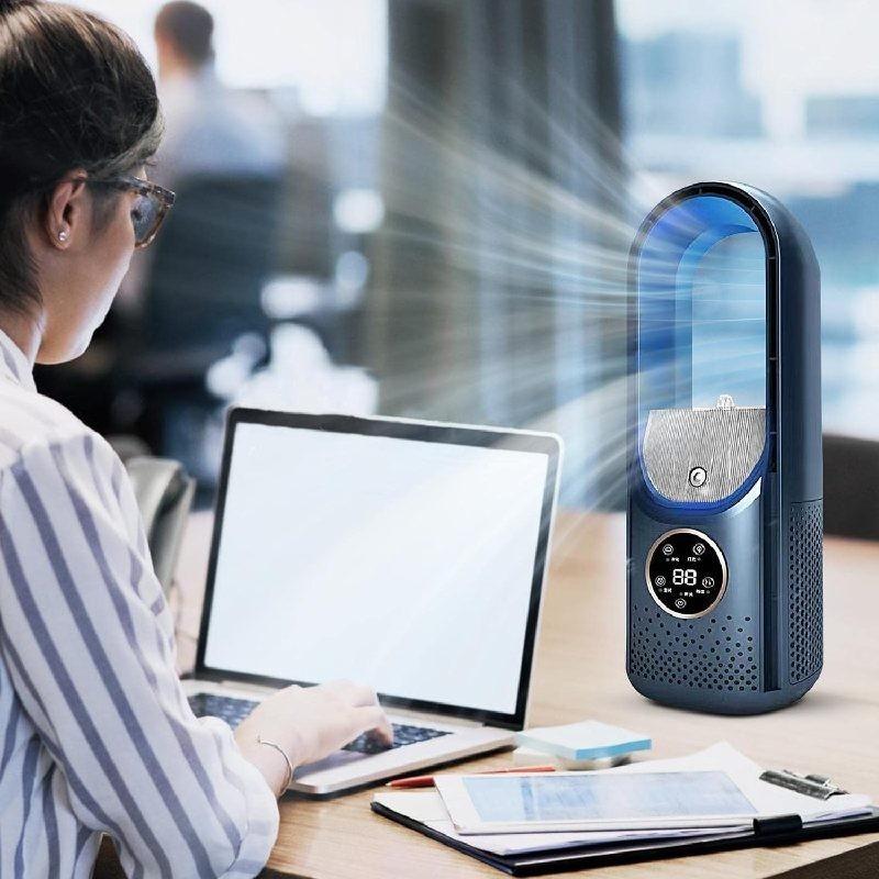 Stylish Home Dorm Office Desk Usb Cold Air Fan With Humidification Silent Timer Air Conditioner