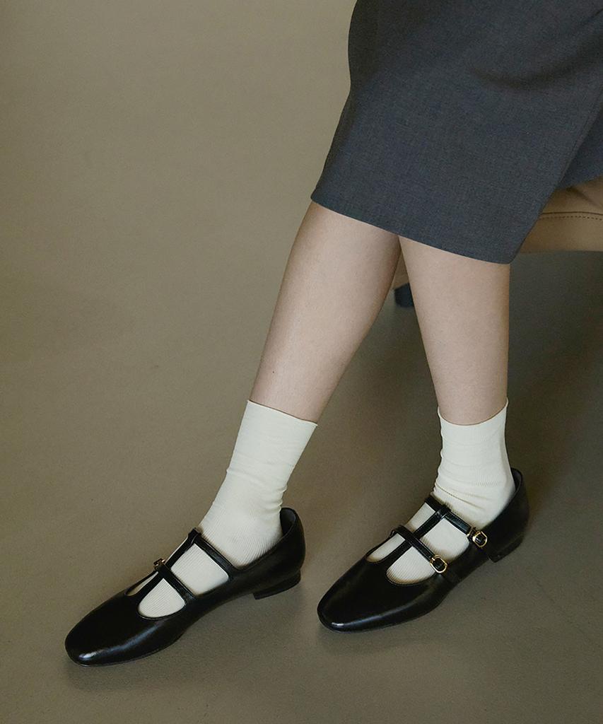 Treten Double Strap Flat Shoes