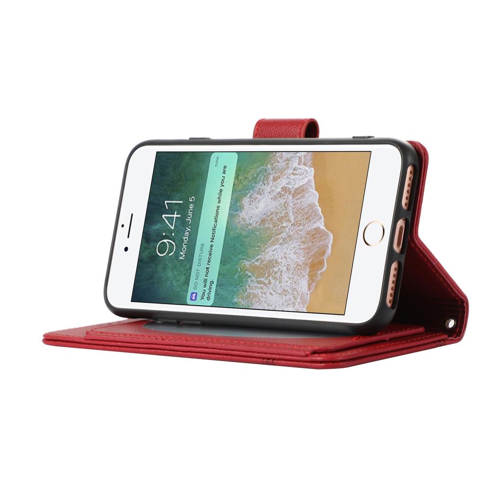 Для iPhone SE (2022)/СЕ (2020)/7/8 4,7 дюйма Чехол для мобильного телефона Кожаный чехол-кошелек из ПУ с 2 ремешками