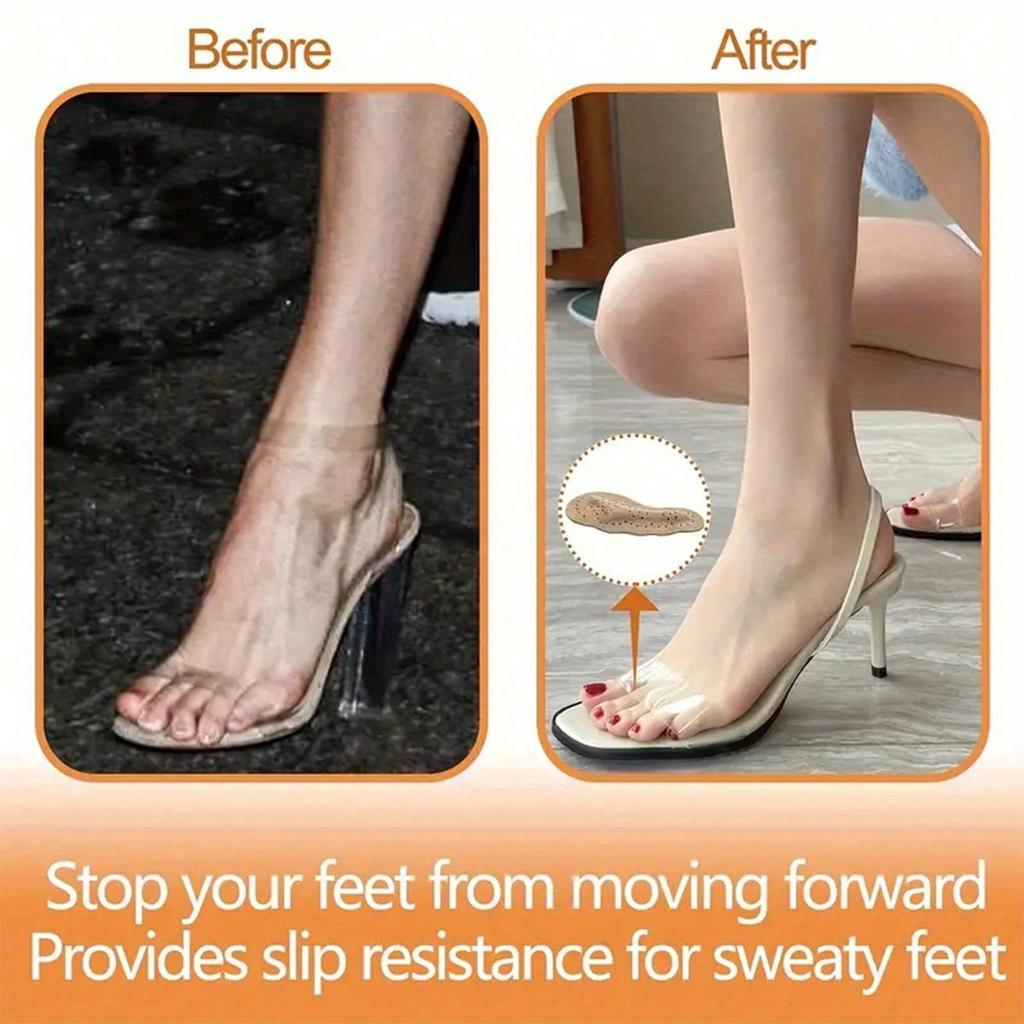 2pcs Anti-Slip Sole Pad & Forefoot Cushion For Women High Heels