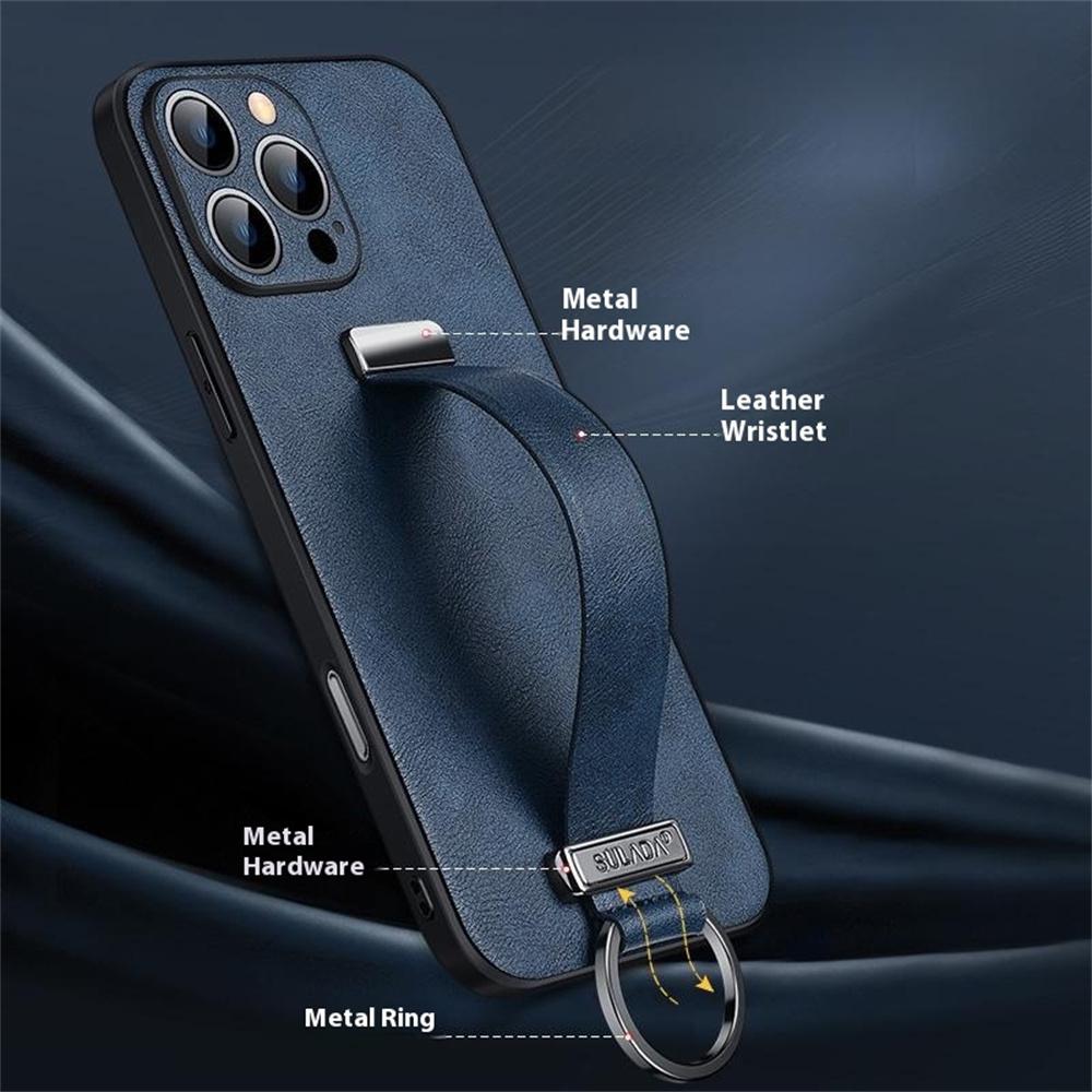 SULADA Fashion Series for iPhone 16 Pro Max Case Wristband Kickstand Leather Back Phone Cover