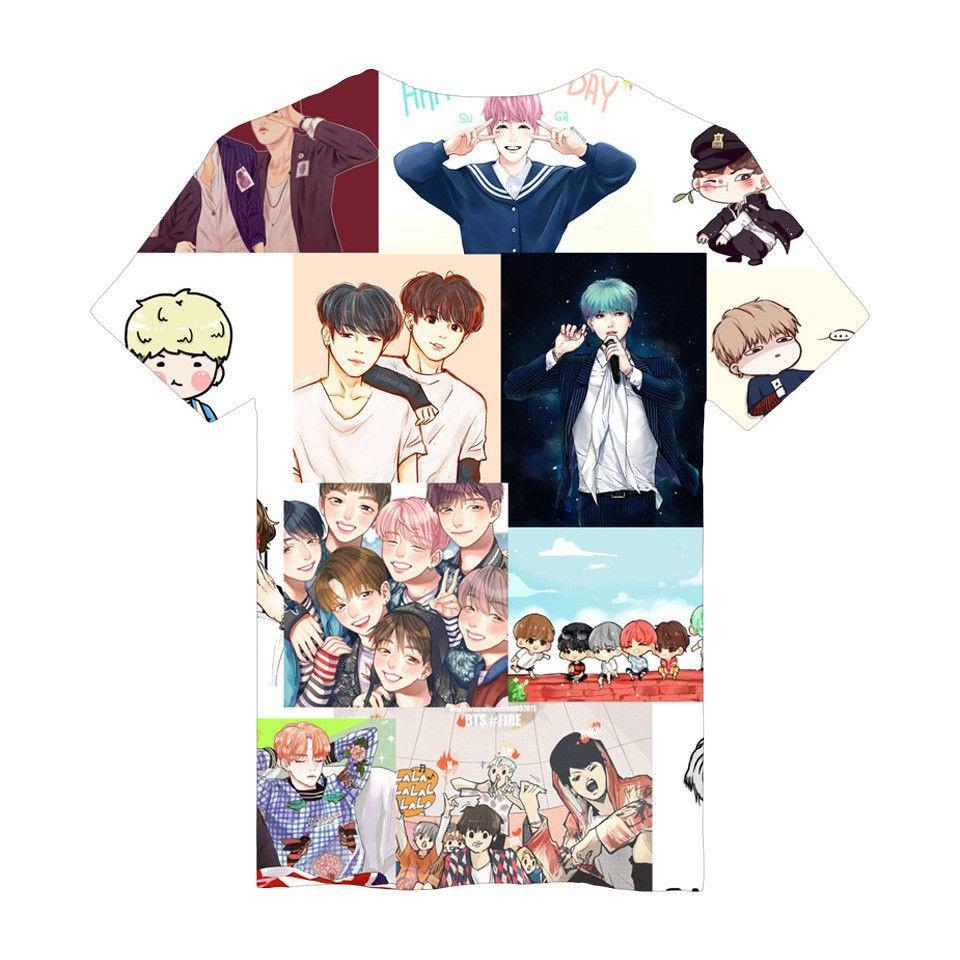 Высококачественная K-pop футболка BTS 3D Bangtan Boys Love Yourself с коротким рукавом