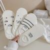 Носки-тапочки женские хлопковые тонкие дышащие летние невидимые носки нескользящие силиконовые носки для девочек кавайные мультипликационные низкие носки