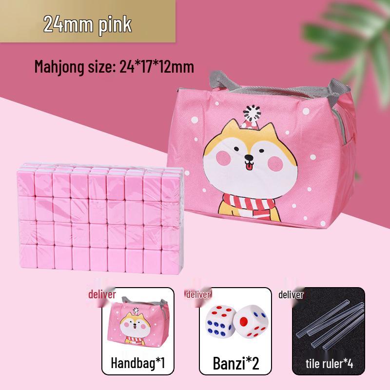 Компактный набор для маджонга: Массивные резные плитки с воробьями, размеры 24 мм и 30 мм, идеально подходят для путешествий и использования в общежитиях