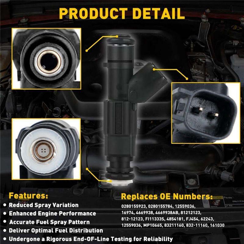 Powerful New Fuel Injector 0280155923 For 1999-2004 4.0 Jeep Cherokee Grand Cherokee Wrangler