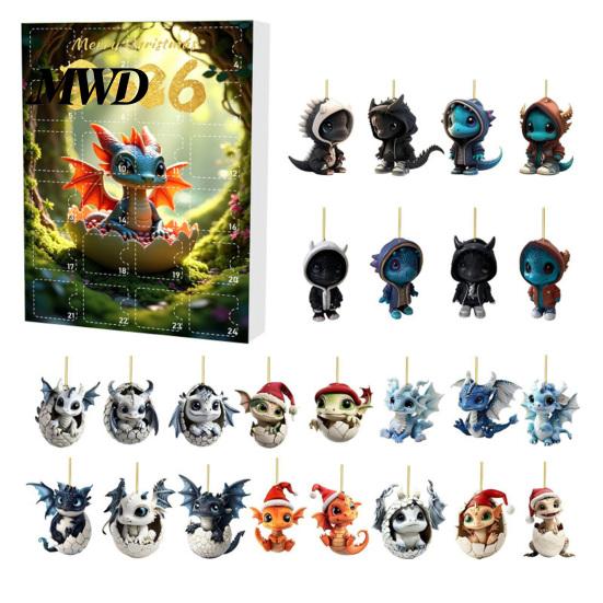 Collectable Dragon Figurines Set Advent Calendars 2026, 24 Days Christmas Countdown Calendar with Unique Souvenirs Gifts Acrylic Ornaments,