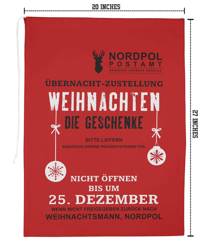 Printtoo Большая холщовая сумка на шнурке, рождественские мешки, подарочный мешок Санты, индивидуальный подарок на вечеринку, 2 шт., 27x20 дюймов