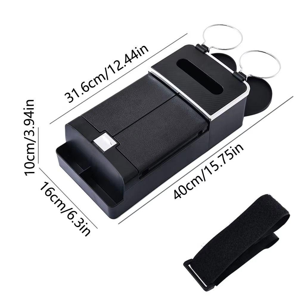 Easy to Install Car Mounted Tissue Box with Cup Holder Car Armrest Storage Box Car Interior