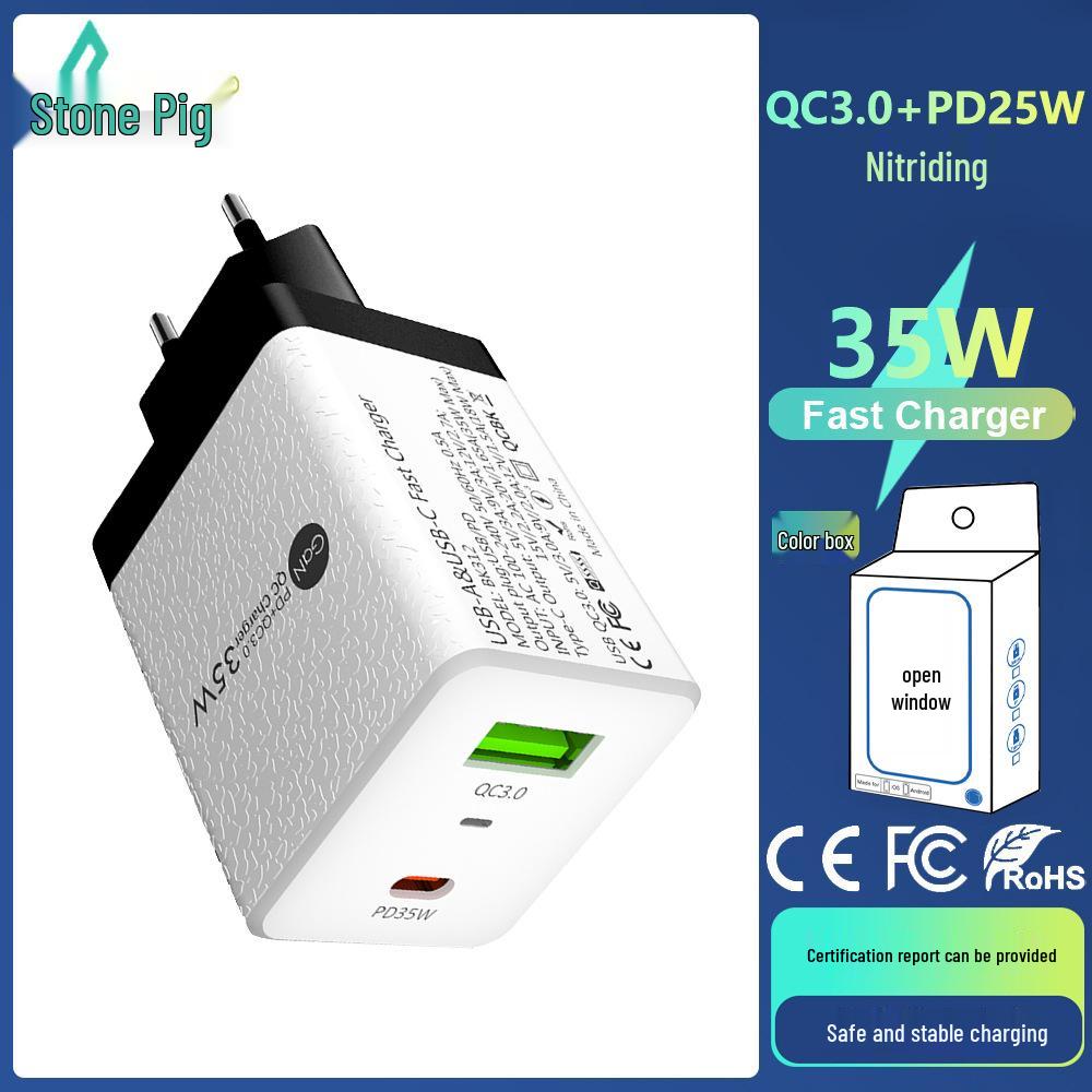 Gallium Nitride Super Fast Charger QC3.0+PD35W EU/UK/AU Plug