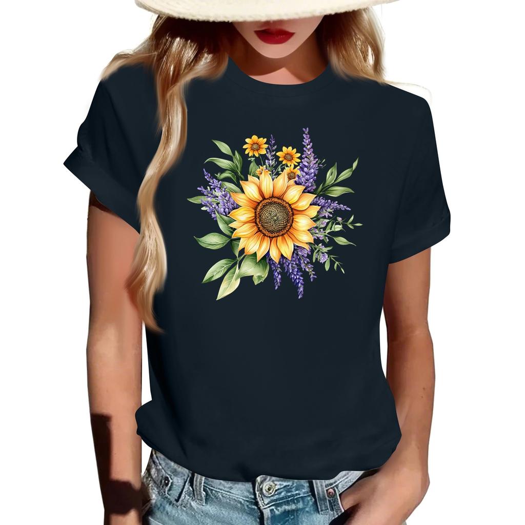 Женская модная футболка с круглым вырезом, повседневная, с ретро-принтом, с короткими рукавами