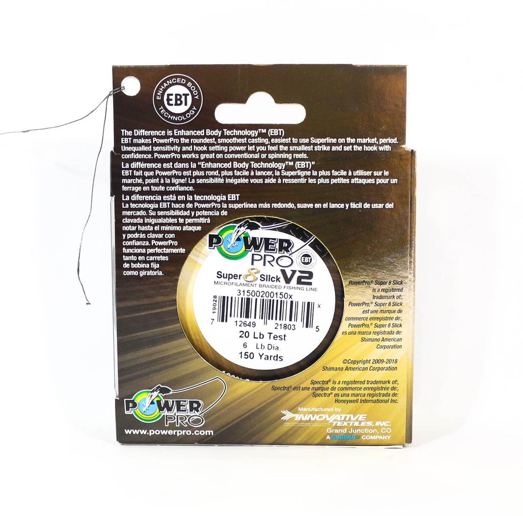 POWER PRO Super 8 Slick Version 2 Spectra Line 20 фунтов на 150 ярдов цвета морской волны (8011)