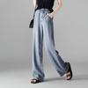 Thin elastic waist wide leg pants for women in summer 2025, fashionable, loose and versatile, slimming and floor hugging pants