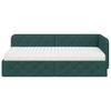 Corner Bed Frame Dark Green 90 x 200 cm Fabric