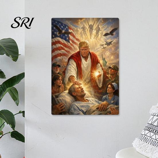 Detailed Canvas Poster President Jesus Wall Art Vintage Style Quirky Bathroom Decor Decorative Painting for Living Room Bedroom Corridor Long Lasting