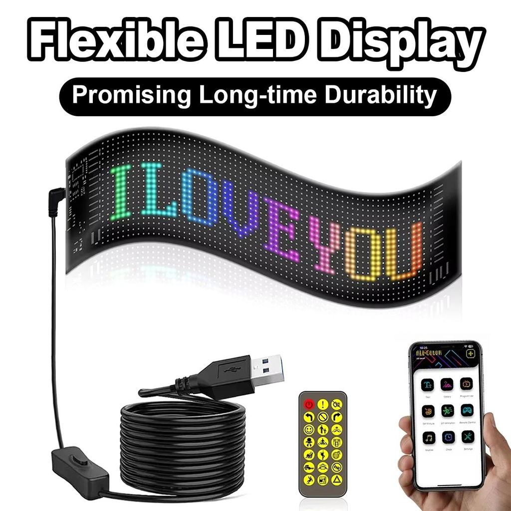 Управление через приложение Светодиодная матричная панель Умная гибкая автоматическая внутренняя Bluetooth программируемая Diy Light Pixel Водонепроницаемая полоса настенный автомобильный дисплей