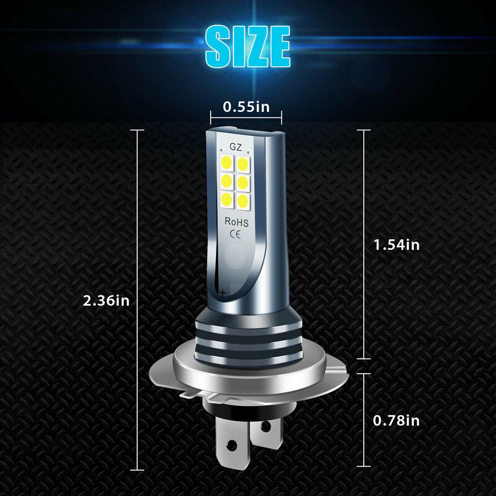 Car H7 Led Headlight Bulb High Power Car Lights Super Bright Car Fog Light Bulbs Auto High Low Beam 6000K White Led Light 12/24V