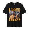 Funny I Love Cheese Skeleton Meme Graphic T Shirt Men Vintage Oversized Short Sleeve T-shirts Fashion High Quality Cotton Tshirt
