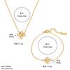 Stainless Steel Zircon Flower Jewelry Set Gold Plated Necklace Bracelet Women